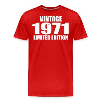 Vintage 1971 Birthday 1971 - Retro 1971 - Men's Premium Organic T-Shirt - red - Front - Damien (186cm)