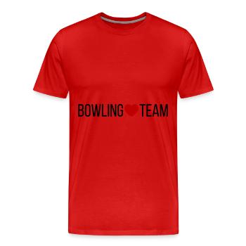 Bowling Team Herz - Männer Premium Bio T-Shirt - Rot - Vorne - Damien (186cm)