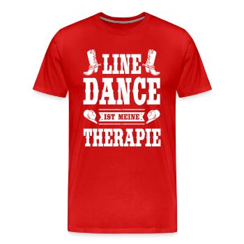 Line Dance Linedance Country Linedancer Geschenk - Männer Premium Bio T-Shirt - Rot - Vorne - Damien (186cm)