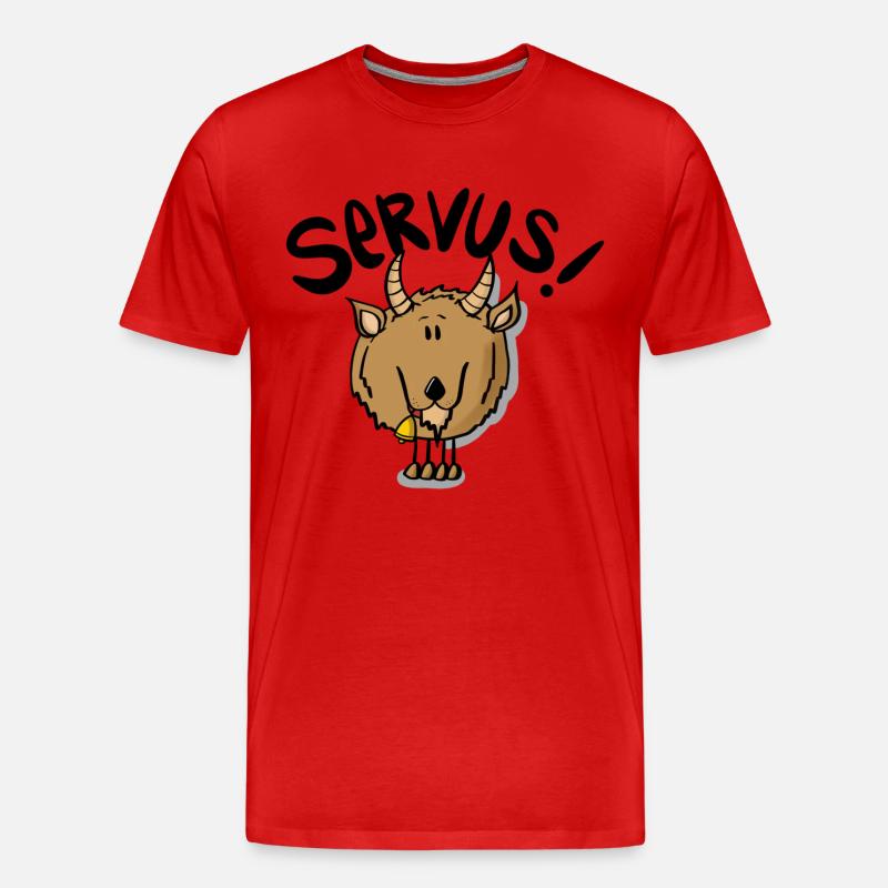 Ziege Servus - Männer Premium Bio T-Shirt - Rot