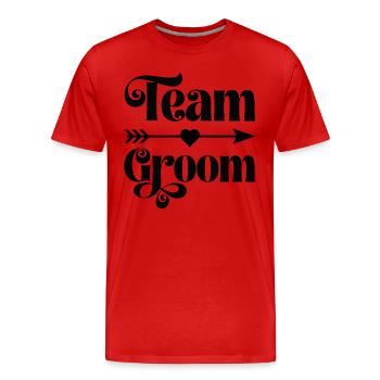 Team Groom bachelor Party - Men's Premium Organic T-Shirt - red - Front - Damien (186cm)