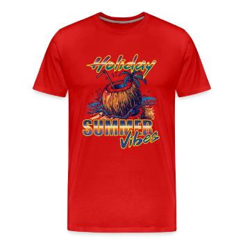 Shirt Vacances - T-shirt bio Premium Homme - rouge - Devant - Damien (186cm)