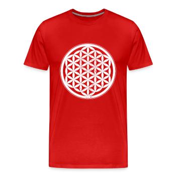 Fleur de vie Fleur de vie Fleur de vie Yoga - T-shirt bio Premium Homme - rouge - Devant - Damien (186cm)
