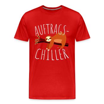 Commande paresseux cadeau commande Chiller - T-shirt bio Premium Homme - rouge - Devant - Damien (186cm)