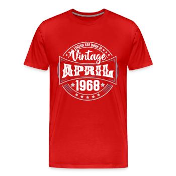 April 1968. Geburtstagsgeschenk April 1968 April - Männer Premium Bio T-Shirt - Rot - Vorne - Damien (186cm)