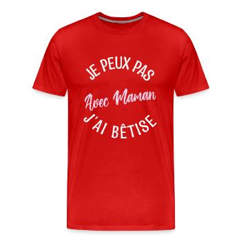 Cadeau maman, cadeau mère. cadeau maman de l'année - T-shirt bio Premium Homme - rouge - Devant - Damien (186cm)