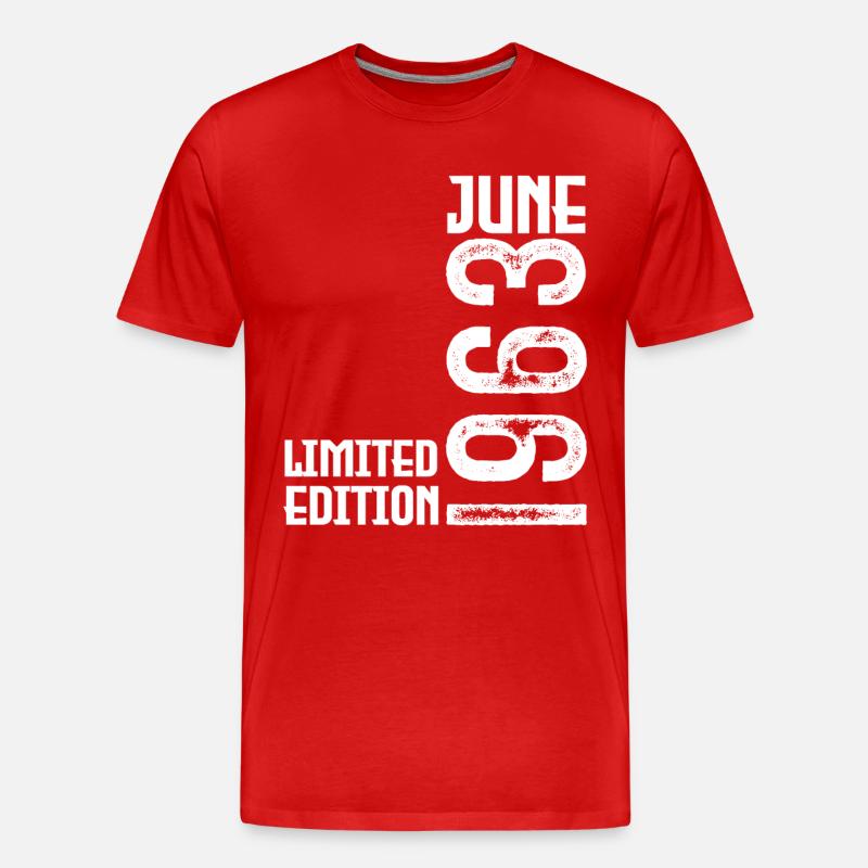 Geschenk Juni 1963 Jubiläum Juni 1963. Juni 1963 - Männer Premium Bio T-Shirt - Rot