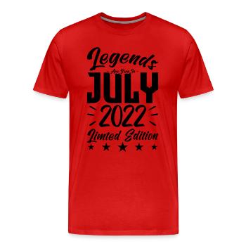 Geboren im Juli 2022. Geburtstagsgeschenk. - Männer Premium Bio T-Shirt - Rot - Vorne - Damien (186cm)