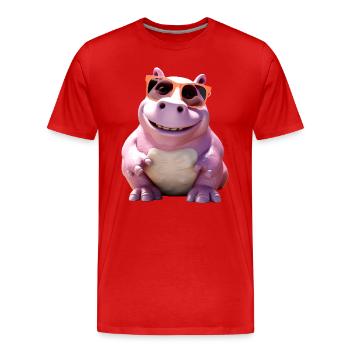 Hippopotamus Hippopotamus Hippopotamus Hippop - Men's Premium Organic T-Shirt - red - Front - Damien (186cm)