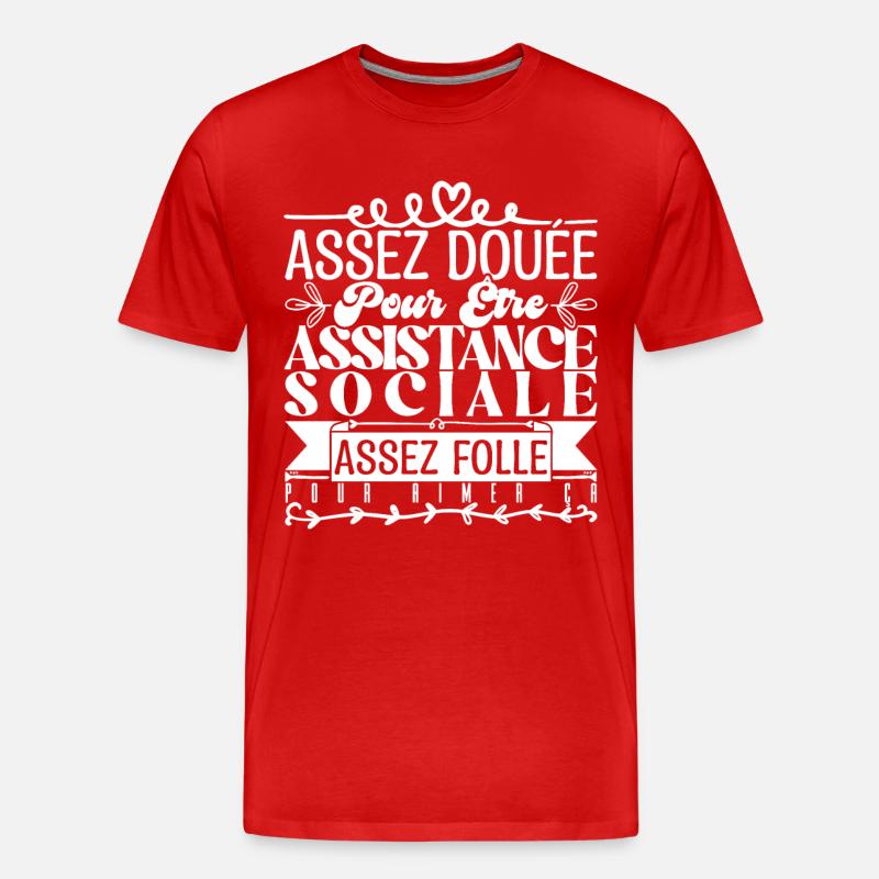 Cadeau Assistante Sociale. Parfaite Assistante. - T-shirt bio Premium Homme - rouge