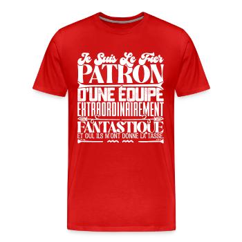 Fier patron d'une équipe incroyable Drôle d’emploi - T-shirt bio Premium Homme - rouge - Devant - Damien (186cm)
