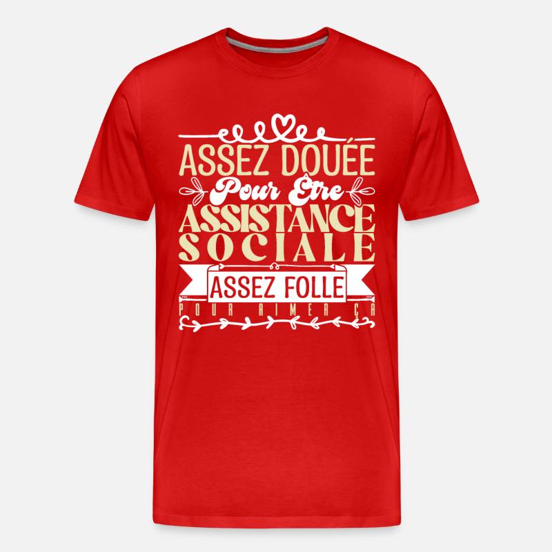 Cadeau Assistante Sociale. Parfaite Assistante. - T-shirt bio Premium Homme - rouge