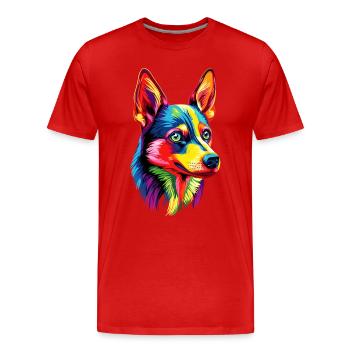 Jouet russe Terrier Chien Jouet russe Russkiy - T-shirt bio Premium Homme - rouge - Devant - Damien (186cm)