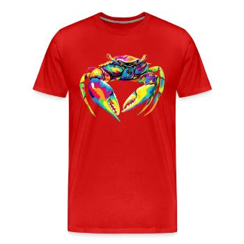Crabe Crabe Crustacés Crabe Crabe de rivage Écrevisses - T-shirt bio Premium Homme - rouge - Devant - Damien (186cm)