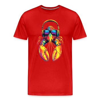 Homard Crustacés Grandes écrevisses Homard Homard doux - T-shirt bio Premium Homme - rouge - Devant - Damien (186cm)