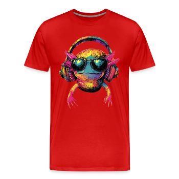 Axolotl Petite queue de triton Queue mignon Axolotl - T-shirt bio Premium Homme - rouge - Devant - Damien (186cm)