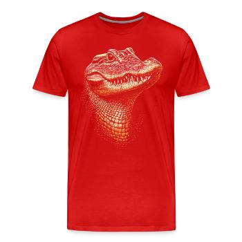 Krokodil Alligator Reptilien Kroko Liebe Krokodile - Männer Premium Bio T-Shirt - Rot - Vorne - Damien (186cm)
