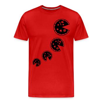 pizza pizza - T-shirt bio Premium Homme - rouge - Devant - Damien (186cm)