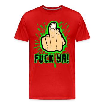 Doigt du milieu te baise - T-shirt bio Premium Homme - rouge - Devant - Damien (186cm)