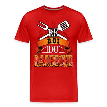 Le Roi Du Barbecue BBQ - T-shirt bio Premium Homme - rouge - Devant - Damien (186cm)