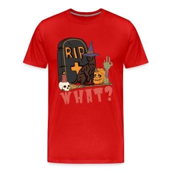 Mignon et effrayant chat d’Halloween de La Havane - T-shirt bio Premium Homme - rouge - Devant - Damien (186cm)