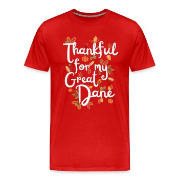 Reconnaissant pour mes feuilles d’automne Great Dane Great Dane - T-shirt bio Premium Homme - rouge - Devant - Damien (186cm)