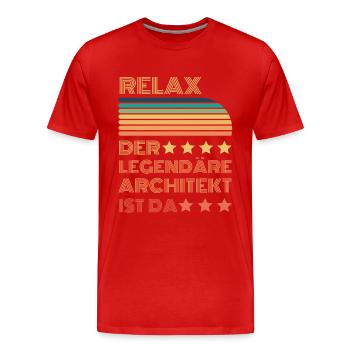 Relax der Legendäre Architekt ist da Retro - Männer Premium Bio T-Shirt - Rot - Vorne - Damien (186cm)