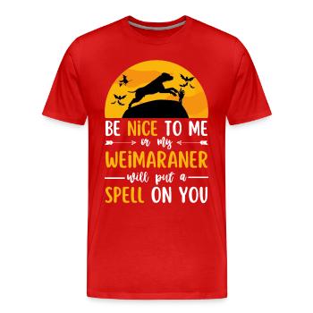 Weimaraner Halloween Kostüm Hund - Männer Premium Bio T-Shirt - Rot - Vorne - Damien (186cm)