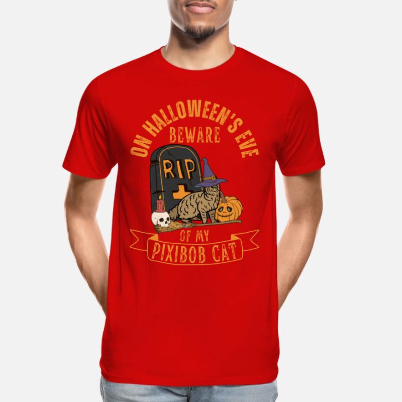 Mignon et effrayant Pixiebob Chat Halloween T-shirt bio Premium Homme