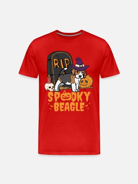 Süßer Beagle Halloween Hund - Männer Premium Bio T-Shirt - Rot