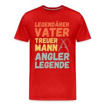 Ehemann Vater Papa Legendärer Angler Angel Legende - Männer Premium Bio T-Shirt - Rot - Vorne - Damien (186cm)