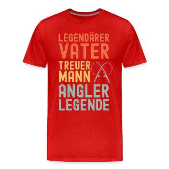 Ehemann Vater Papa Legendärer Angler Angel Legende - Männer Premium Bio T-Shirt - Rot - Vorne - Damien (186cm)