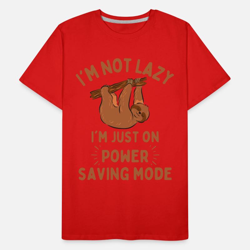 Faultier lustiger Spruch Power saving mode Männer Premium Bio T-Shirt