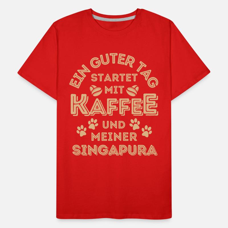 Singapura Katze Kaffee Cafe Männer Premium Bio T-Shirt