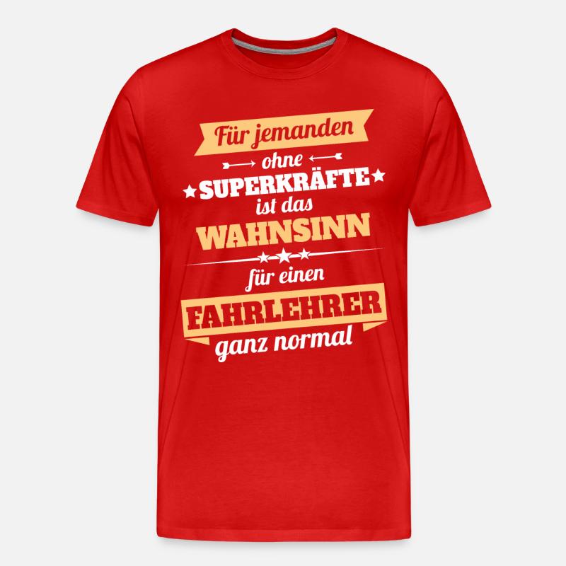 Fahrlehrer - Held - Männer Premium Bio T-Shirt - Rot