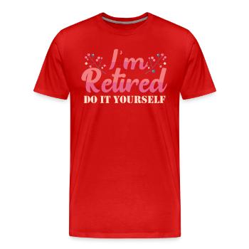 Ruhestand Pension Pensionierung - Männer Premium Bio T-Shirt - Rot - Vorne - Damien (186cm)