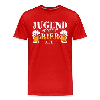 Bier Humor - Männer Premium Bio T-Shirt - Rot - Vorne - Damien (186cm)