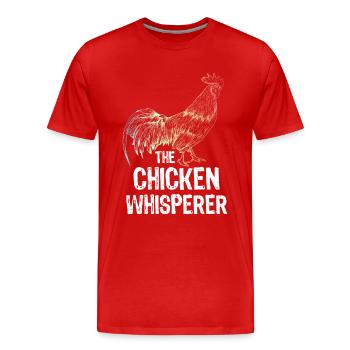 Poulet coq poulets - T-shirt bio Premium Homme - rouge - Devant - Damien (186cm)