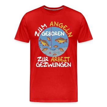 Fisch Fischen Karpfen - Männer Premium Bio T-Shirt - Rot - Vorne - Damien (186cm)