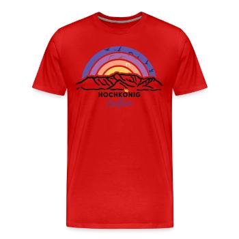 Hochkönig Tirol Trail Wandern Skigebiet Souvenir - Männer Premium Bio T-Shirt - Rot - Vorne - Damien (186cm)