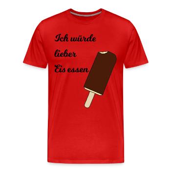 Eis - Männer Premium Bio T-Shirt - Rot - Vorne - Damien (186cm)