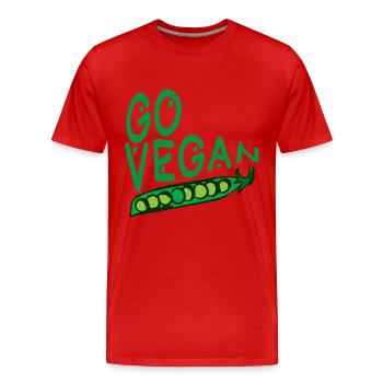 Go vegan - Men's Premium Organic T-Shirt - red - Front - Damien (186cm)