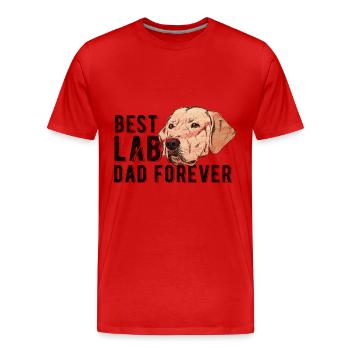Dogs Day Grudge - Labrador - Men's Premium Organic T-Shirt - red - Front - Damien (186cm)