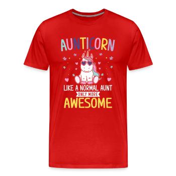 Aunticorn like a normal Aunt only more awesome - Männer Premium Bio T-Shirt - Rot - Vorne - Damien (186cm)