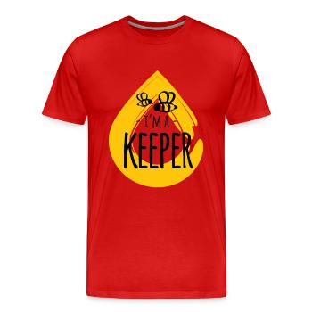 I'm a Keeper honey animal insect beekeeper - T-shirt bio Premium Homme - rouge - Devant - Damien (186cm)