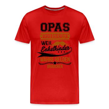 Opa Spruch - Männer Premium Bio T-Shirt - Rot - Vorne - Damien (186cm)