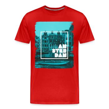 Amsterdam - Männer Premium Bio T-Shirt - Rot - Vorne - Damien (186cm)