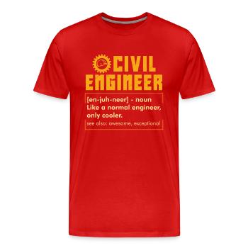 INGÉNIERIE CIVILE: Définition d'ingénieur civil - T-shirt bio Premium Homme - rouge - Devant - Damien (186cm)
