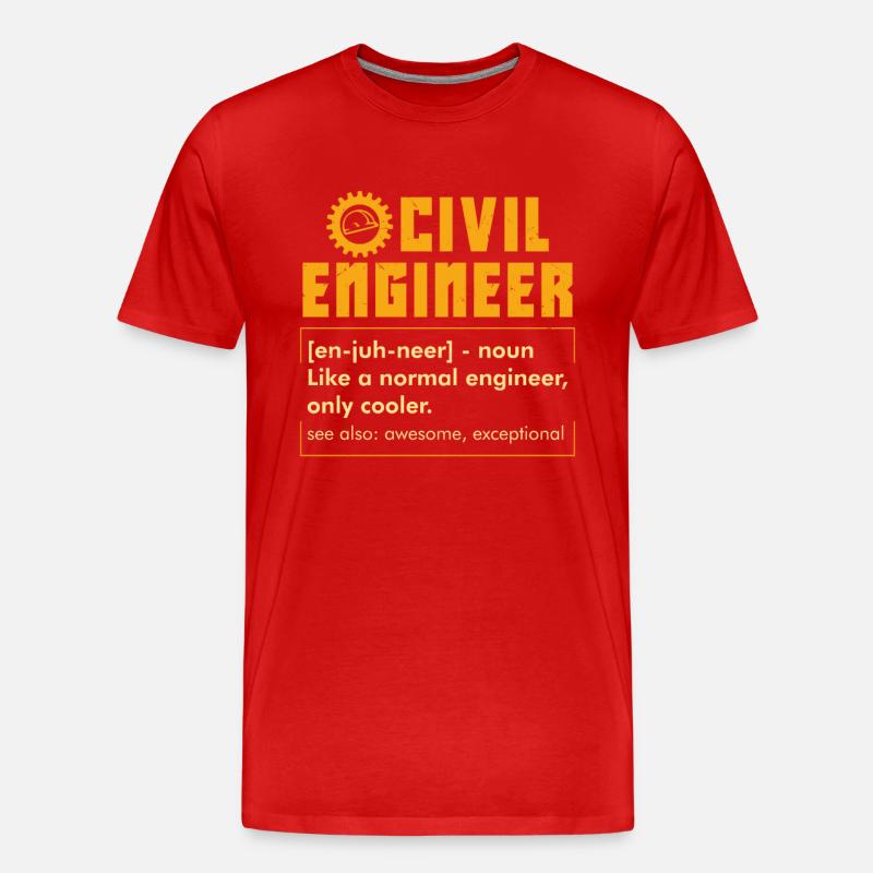 CIVIL ENGINEERING: Civil Engineer Definition - Männer Premium Bio T-Shirt - Rot