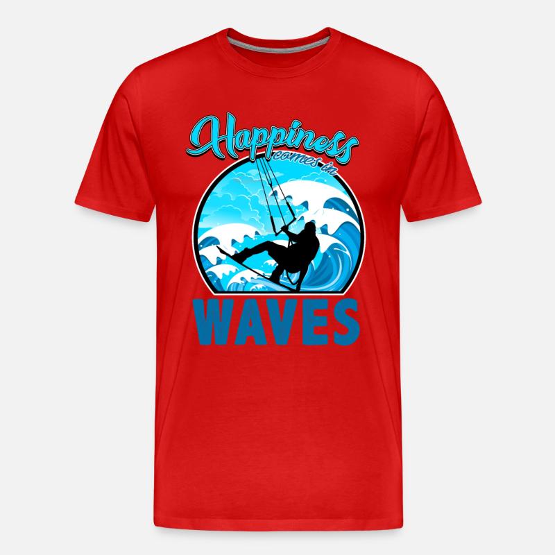 Kitesurfing, Kiteboarding - Männer Premium Bio T-Shirt - Rot